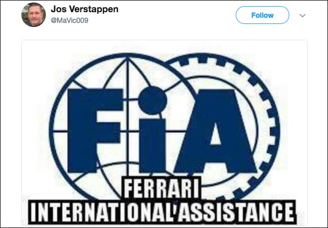 Твит Йоса Ферстаппена