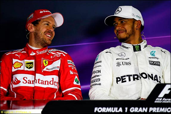 Себастьян Феттель и Льюис Хэмилтон