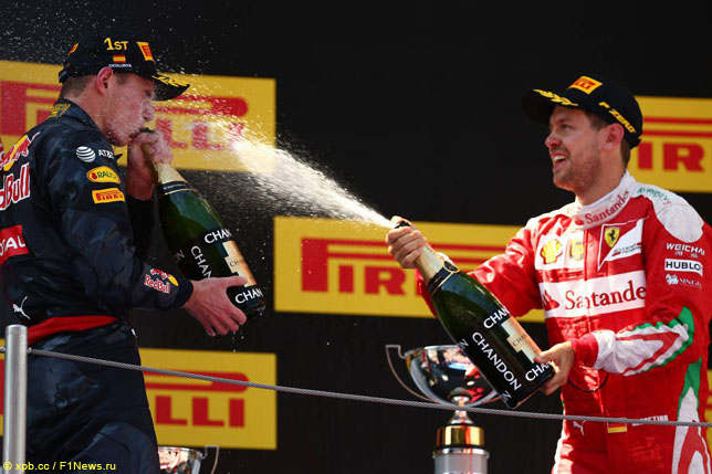 Макс Ферстаппен и Себастьян Феттель