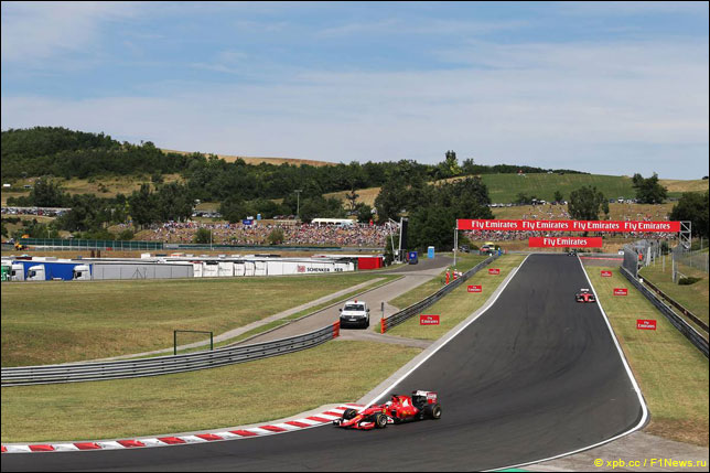 Себастьян Феттель на прошлогоднем Гран При Венгрии