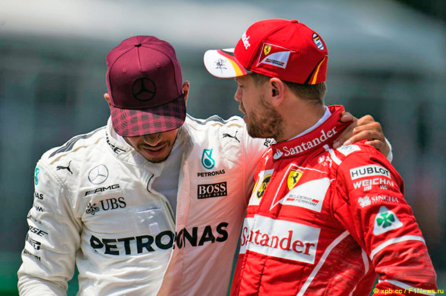 Льюис Хэмилтон и Себастьян Феттель