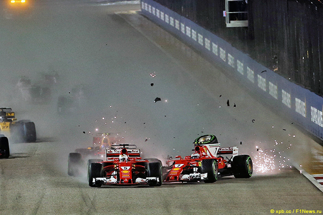 Авария на старте Гран При Сингапура 2017 года