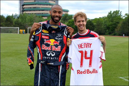 Себастьян Феттель с Тьерри Анри