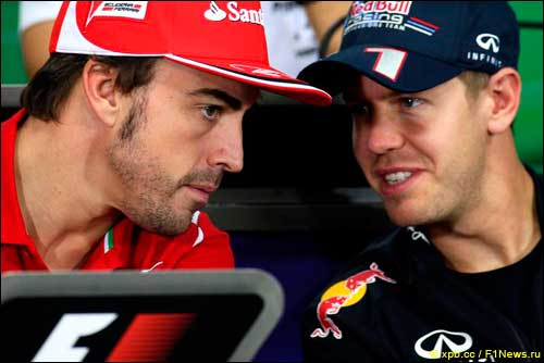 Фернандо Алонсо и Себастьян Феттель