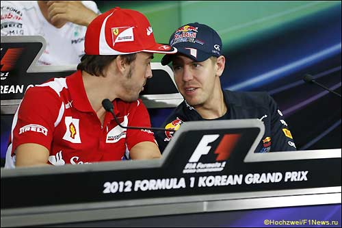 Себастьян Феттель и Фернандо Алонсо