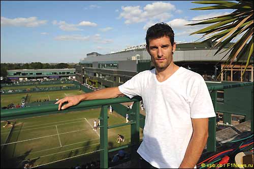 Марк Уэббер на уимблдонском теннисном турнире