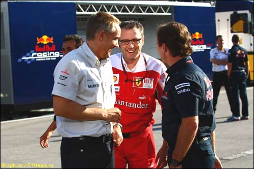 Былой вражды больше нет. Мартин Уитмарш, Стефано Доменикали и Кристиан Хорнер