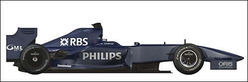 Williams FW31. Вид сбоку