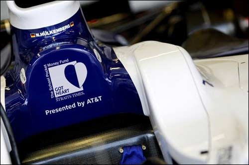 Логотип фонда School Pocket Money Fund на машине Нико Хюлкенберга