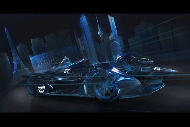 Логотипы SAP на проекте машины Mercedes EQ Formula E