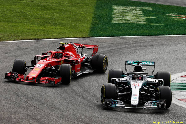 Гран При Италии. Льюис Хэмилтон атакует Кими Райкконена