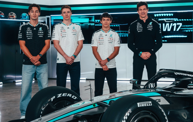 Джордж Расселл, Фредерик Вести, Кими Антонелли и Тото Вольфф, фото Mercedes